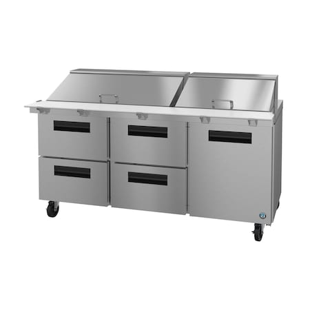 Hoshizaki Refrigerator, Three Section Mega Top Prep Table, Drawer/Door Combo,  SR72B-30MD4